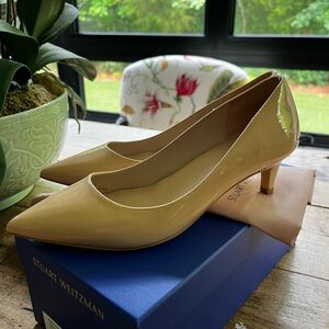 NIB Stuart Weitzman Dancer nude patent pump 8